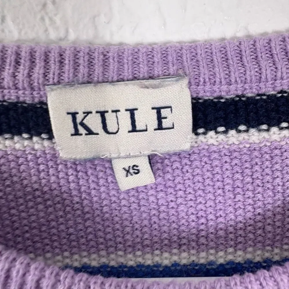 Kule Vandy Striped Pullover Sweater Purple with Colorful Stripes Size XS